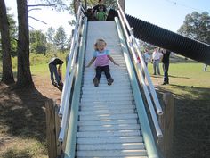 Awesome homemade pipe slide | Flickr - Photo Sharing! Backyard Games Diy, Playhouse Kids, Diy Kids Playground, Backyard Playset, Backyard Swings