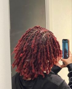 Black And Burgundy Locs, Burgundy Locs Men, Dark Red Locs, Deep Red Locs, Burgundy Dreadlocks Black Women, Locs Color Ideas Black Women, Maroon Dreadlocks Black Women, Red And Black Dreads