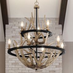 Urban Ambiance - Chandelier - UQL4820 Old World Indoor Chandelier, 39.00''H x 32.00''W x 32.00''D, Earth Black Finish, Vilnius Collection - Foyer Chandelier Entryway, Modern Provincial, Entryway Chandelier, Indoor Chandelier, Wooden Shades, Foyer Chandelier, Circular Fashion, Farmhouse Chandelier, Chandelier Style