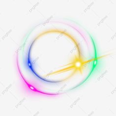 an image of two colorful circles with light coming from the center and one in the middle