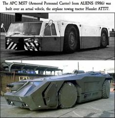 an armored car from alien's was built over an actual vehicle, and then turned into a futuristic vehicle