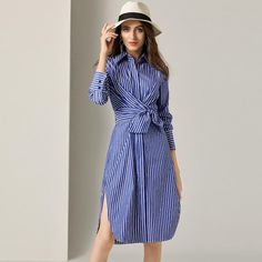 Item Code:2107078148158Item Type: DressMaterial: 100%CottonStyle: Casual,FashionSeason: SpringCollar:Turn-Down Collar Closure Type: Single BreastedPattern Type: StripedDecoration: Belt,ButtonSleeve Length: Long SleeveSleeve Style: RegularDress Length: Mid-CalfSilhouette: A-Line Size S(Fit for EU 38,US8,UK12,AU12,NZ12)Length: 106.00 cm/ 41.73 "Bust: 94.00 cm/ 37.01 "Waist: 90.00 cm/ 35.43 "Shoulder: 38.00 cm/ 14.96 "Sleeve Length: 60.00 cm/ 23.62 "Size M(Fit for EU 40,US10,UK14,AU14,NZ14)Length: Collar Fashion, Striped Dress, Wrap Dress, Dream Closet, A Line, Shirt Dress, Sleeve Length, Turn Ons, Collar