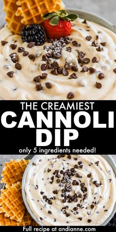 the cremest cannoli dip is made with only 3 ingredients needed