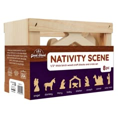 the nativity scene is in its wooden box