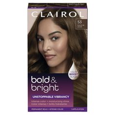 Clairol Bold & Bright Permanent Hair Dye, 53 Dulce de Leche INTENSE COLOR + MOISTURIZING SHINE. Unstoppable vibrancy! Bold & Bright gives you vivid, vibrant color that stays true. TrueColorSeal Technology locks in color to help protect against water-fading, mazimizing vibrancy. HydraShine Conditioner moisturizes + smoothens hair. Need a boost of color? The Color Boost Glaze amplifies your color anytime you need it! Size: 1 Application. Brown Sugar Hair, Clairol Hair Color, Clairol Hair, Black Henna, Allergy Testing, Permanent Hair Dye, Hair Rinse, Skin Allergies, Color Your Hair