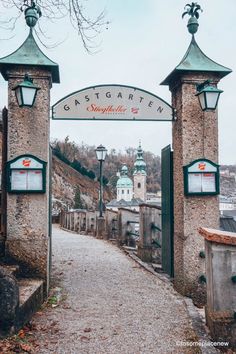 the entrance to grestgarten, an old town in germany