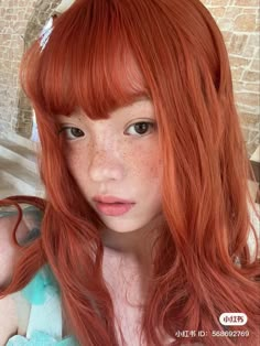 Orange Hair Color Ideas, Orange Hair Color, Girl With Red Hair, Hairstyles Straight, Hair Reference