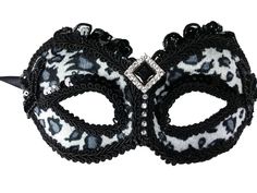 Black & white leopard print velour masquerade mask decorated with black trims, sequins and a silver crystal embellishment. It has a plastic base covered in velour fabric on the outside, and black felt on the inside for comfort. Ribbon ties. Hand made in Australia. Laura Lucci Collection. NOTE: Shipment is via Australia Post, check their website at: https://auspost.com.au for estimated delivery times to your location. Masquerade Mask Costume, White Leopard, Venetian Mask, Velour Fabric, Costume Mask, Ribbon Tie, Masquerade Mask, Black Felt, Crystal Embellishment