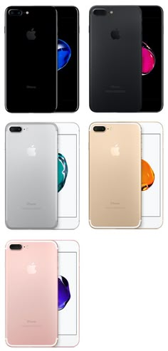 six iphones are shown in different colors