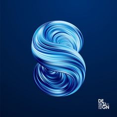 an abstract blue swirl on a dark background