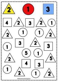 the worksheet for numbers and shapes