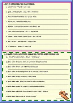 a printable worksheet to help students learn english