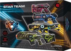 the star team laser blaster is in its box and it's ready to be played