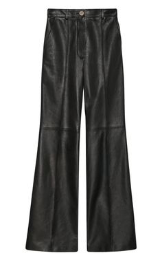 Black Plonge Leather Flare Trousers Gucci Chevron Outfit, Gg Marmont Bag, Horsebit Loafers, Flared Trousers, Luxury Women Fashion, Heritage Fashion, Gucci Leather, Flare Trousers, Gucci Black