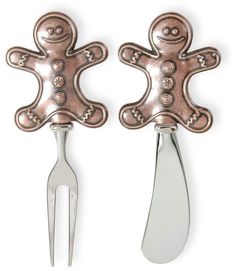 two silverware shaped like gingers with forks