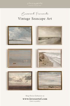 vintage home decor seascape painting artworks in frames Wall Art Scenery, Artworks For Home, Vintage Seascape Paintings, Amber Interiors Art, Two Piece Artwork, Vintage Ocean Painting, Frames For Artwork, Watercolor Art Framed, Vintage Artwork Paintings