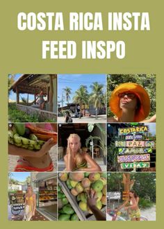 the cover of costa rica insta feed inspo, with pictures of people in various locations