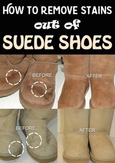 how to remove stains out of suede shoes before and after they are cleaned up