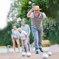 "Buy Toy Time Petanque Outdoor Game Set at Michaels. com. Try your luck at the fun French game of Petanque with the complete Toy Time Game Set. Try your luck at the fun French game of Petanque with the complete Toy Time Game Set. Similar to Bocce, this game, which originated in France in 1907, requires both strategy and luck to toss the boules as close to the jack as possible! This lawn game kit features everything needed to play, including 8 polished steel balls and a jack. The Toy Time Set als Bocce Ball, Play Game, Lawn Games, Retirement Community, Backyard Games, Sports Toys, Single Men, Outdoor Games, Growing Old