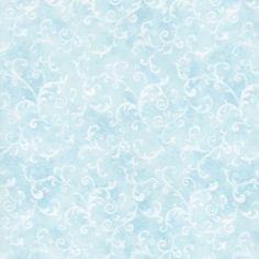 a light blue background with white swirls on the edges and bottom part of it