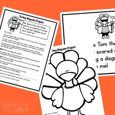 three thanksgiving worksheets with pictures of turkeys