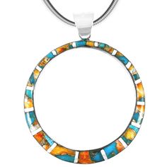 PRICES MAY VARY. Solid 925 Sterling Silver (Pendant & 24" Snake Chain) Mix of genuine Spiny Oyster and Turquoise (natural turquoise that has been treated & color-enhanced). Colors/shades/matrix will vary DRAMATICALLY. Satisfaction always guaranteed. Over 1.5" diameter (see ruler image) Premium Quality | Imported Gemstone Pendant NecklaceContemporary pendant made of solid sterling silver & genuine gemstones. Fine craftsmanship.Includes a 24" solid 925 sterling silver Snake chain.Approx 1.5" diame Gemstone Pendant Necklace, Colors Shades, Silver Snake Chain, Spiny Oyster, Gemstone Necklace Pendant, Genuine Turquoise, Natural Turquoise, Turquoise Gemstone, Snake Chain