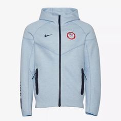 0910924 New With Tags Nike Hooded Running Hoodie, Nike Long Sleeve Hoodie For Running, Nike Athleisure Hoodie For Running, Nike Running Hoodie Sportswear, Nike Sporty Running Hoodie, Nike Blue Functional Hoodie, Nike Blue Sweatshirt For Sports Events, Nike Mens Clothing, Fleece Jackets