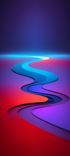 an abstract photo with curved lines in purple, red and blue