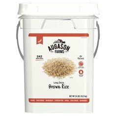 The Augason Farms Brown Rice bran and germ layers contain more nutrients than white rice, making it a naturally healthy choice for your food storage supply and everyday use. This rice will stay fluffy after cooking, making it ideal for use in salads, casseroles and stir-fry dishes. The Brown Rice is contained in a 4-gallon watertight pail including 242 servings and 38,720 total calories. Augason Farms products are an excellent choice for food storage, emergencies, survival, camping and everyday Twd Rick Grimes, Twd Rick, Long Grain Brown Rice, Apocalypse Stuff, Doomsday Bunker, Best Freeze Dried Food, Bulk Shopping, Bag Of Holding, Doomsday Prepper