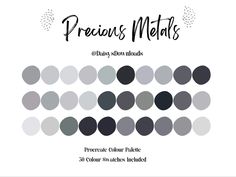 a poster with black and white circles in the shape of letters that say precious metals