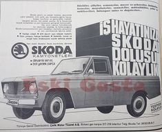 an old advertisement for the skodda truck company, with information about its model