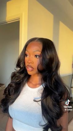 Lace Front Hairstyles Middle Part, Sew In Wig, Wig Ideas, Boring Hair, Sew Ins, Hair 2024, Beautiful Hairstyles, Wavy Curly Hair