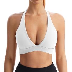 PRICES MAY VARY. 75%Polyester, 25% Spandex. Product Design: Deep v-neck, Criss-cross straps and removable pads. Thick elastic band under the bust. Panelling detail on the cups. Internal mesh design, breathable and comfortable. Four-Way Stretch: Stretches lengthwise and widthwise with quick recovery to form to your every move. The fabric of these strappy workout top for women is buttery soft, stretchy, breathable, lightweight fabric. Applicable Occasions: Size S-M-L-XL. These women's workout spor Criss Cross Bra, Best Sports Bras, High Neck Sports Bra, Bra For Women, Workout Tops For Women, Boxing Gym, Sports Bra Top, Women's Workout, Triangle Bralette