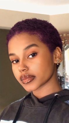 Short 4c Hairstyles Big Chop Dyed, Dye On Short Hair For Black Women, Dyed Haircut Black Women, Cut And Dye Black Women, Colored Buzzed Hair Women, Dyed Short Hair For Black Women, Short Haircuts Dyed, Dyed Hair For Black Women Short Hair, Dyed Tapered Natural Hair