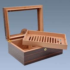 Rein Humidor - Your Elegant Bar Cedar Shelves, Humidor Plans, Cedar Interior, Elegant Bar, Lock It, State Of Michigan, Humidor, Hygrometer, Brown Wood