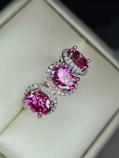 Moissanite Ring, Moissanite Rings, Rings Statement, Ring Verlobung, Statement Rings, Beautiful Jewelry, Pink White, Jewelry Rings, Accessory Gift