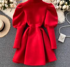 Brand Name: IngvnSilhouette: A-LINEOrigin: CN(Origin)Season: AutumnNeckline: TurtleneckSleeve Style: Puff SleeveStyle: CasualDresses Length: Above Knee, MiniMaterial: PolyesterMaterial: SpandexAge: Ages 18-35 Years OldModel Number: women party dressSleeve Length(cm): FullGender: WOMENWaistline: empirePattern Type: Solidblack dress: green dresskerst red dress: vestidos de fiestadress for new year 2022: robe femme hiverwhite dress: autumn winter dress 2022 Winter Dress 2022, Woman Red Dress, Puff Long Sleeve Dress, Dress 2022, Red Dress Women, New Year 2022, Dress Autumn, Puff Long Sleeves, Long Sleeve Dresses