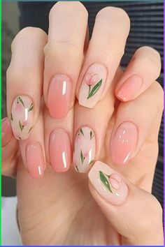 Dirty Nails, Pink Nail Art Designs, Simple Spring Nails, Korean Nail Art, Milky Nails, Easter Nail Designs, Graduation Nails, Spring Nail Designs, Nail Art For Beginners