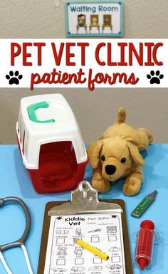 a clipboard with the words pet vet clinic written on it