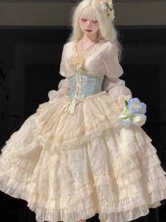 ❤︎ Flower wedding Lolita Gows Dress❤︎
This item takes 7 days to ship. Dollette Dress, Girl Wedding Dress, Diy Clothes Design, Crazy Outfits, Heavy Industry, Flower Wedding, Fancy Outfits, Lolita Dress, Lolita Fashion