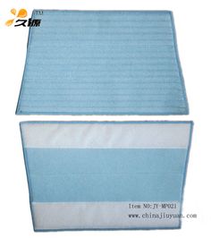 two pieces of blue and white cloth on top of each other