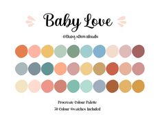 a baby love poster with different colors