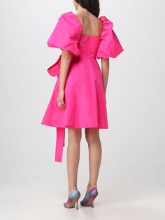 Dress PINKO Woman color Fuchsia Robe Fuchsia, Dress With Puff Sleeves, Fuchsia Dress, Dress Woman, Dress For Woman, Color Fuchsia, Fuchsia Color, Italian Fashion Designers, Italian Fashion