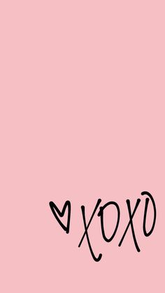 the word xoxo written in black ink on a pink background