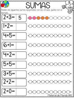 the printable worksheet for addition and subtractional numbers to 10