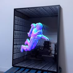 a 3d image of a person falling into a box