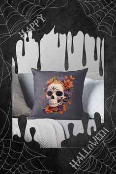 HalloweenGothicVibes | ElegantDarkness | BohoFloralSkull | GothicDesign | SpookyChic | GothicArtistry | FloralSkullMagic | DarkAesthetic | GothicHomeDecor | UniqueHalloween | MysticalElegance | IntriguingDesigns | GothicInspiration | GothicFashionFinds | DarkEleganceApparel | SkullPrintShirts | GothicTees | EnchantingOutfits | HalloweenStyle | FloralSkullApparel | GothicWardrobe | UniqueTshirtDesigns Skull Pillow, Gothic Floral, Halloween Floral, Gothic Halloween, Floral Skull, Intricate Design