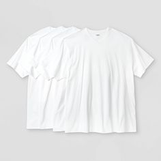 Stay relaxed and comfortable in whatever you're doing when you wear the 4-Pack Short-Sleeve V-Neck T-Shirts from Goodfellow and Co™. Made from 100percent cotton, these regular-fit V-neck tees feel soft against your skin and help you stay cool and comfy all day, while the at-hip length ensures they stay neatly tucked inside your bottoms for a relaxed fit and versatile wear. Featuring a simple V-neck for classic style, these solid short-sleeve tees make a great stand-alone option with a variety of Cotton Clothes, Clean Cotton, Gift List, Clean Air, Fashion Story, Mens Big And Tall, Stay Cool, Hip Length, V Neck Tee