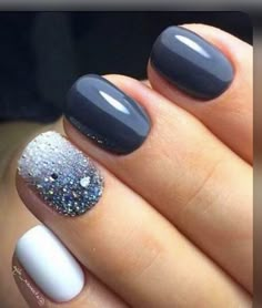 Nails Gel Colors, Winter Nails Gel, Blue Gel Nails, Gel Colors, Dip Nails, Winter Nails Acrylic, Christmas Gel Nails, Her Nails, Cute Gel Nails