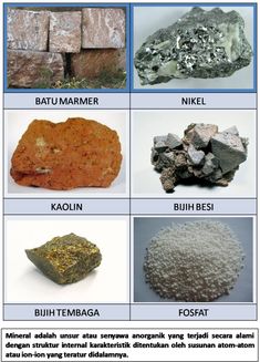 different types of rocks and their names